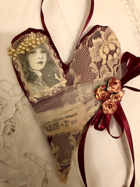 Burgundy Heart Sachet