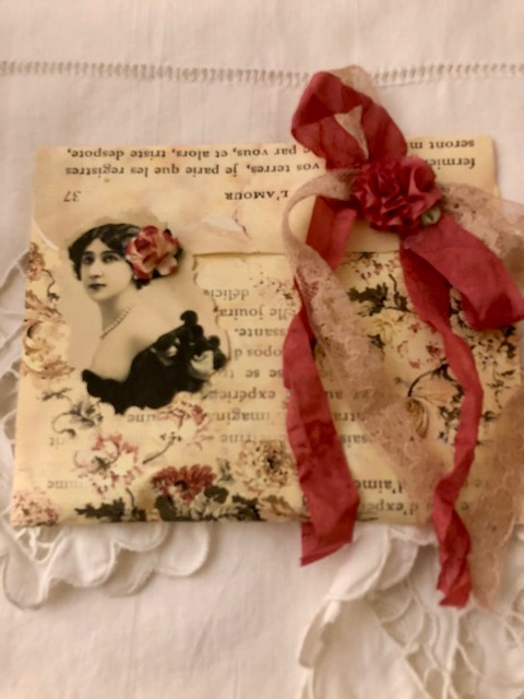 Paper Sachet Envelope-Lady w/Rose!