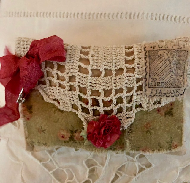 Antique Embroidered Lace Sachet