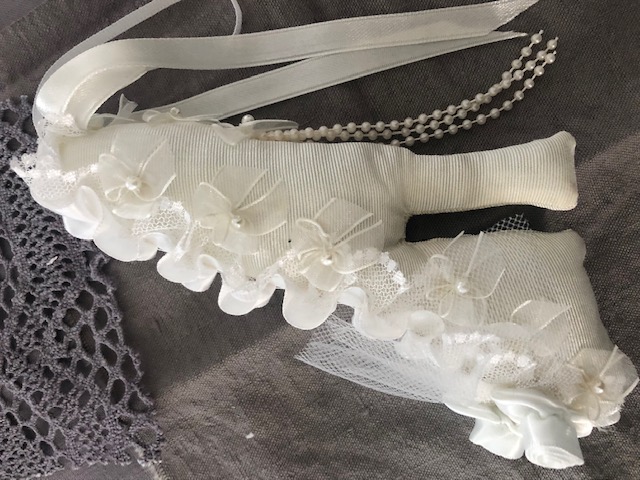 White Moire Fabric Shoe Ornament!