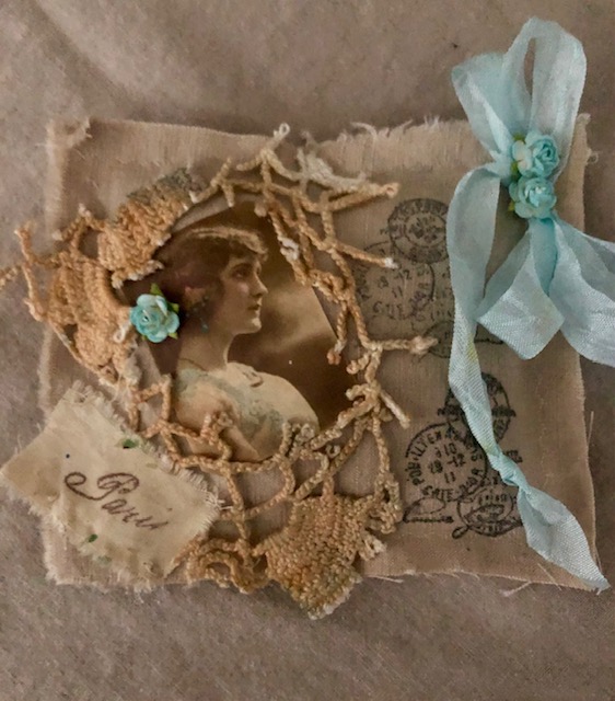 French Linen Fabric Sachet/Gift Topper/Gift/Room Decor